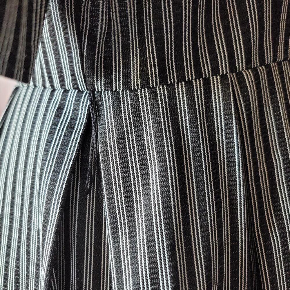Vintage Miss Marilyn of Dallas 50s Black & White Striped Dress Collared Buttons - Picture 13 of 16